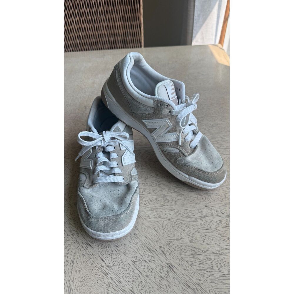 New Balance 480 BB480LEA Sneakers Gray Suede White Men’s 7.5 Women’s 9
